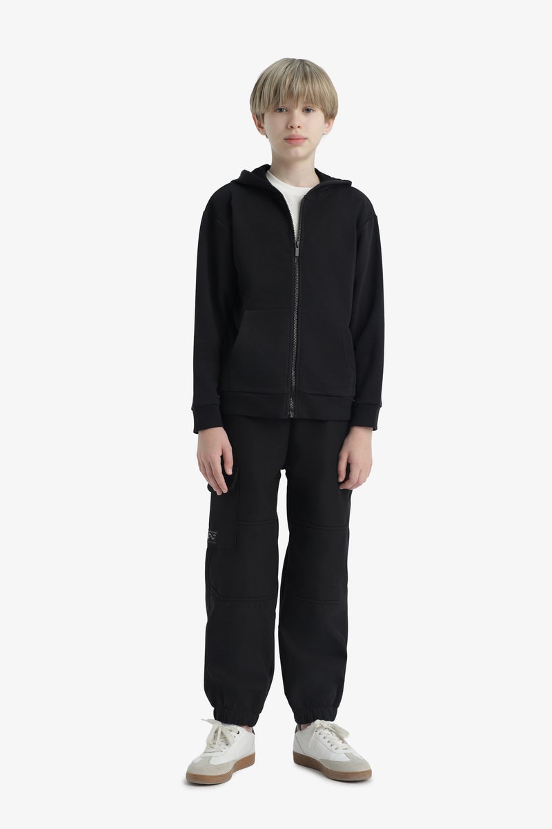 DeFacto Black Boy Boy Basic Zip-Up Hoodie Casual - Image 3